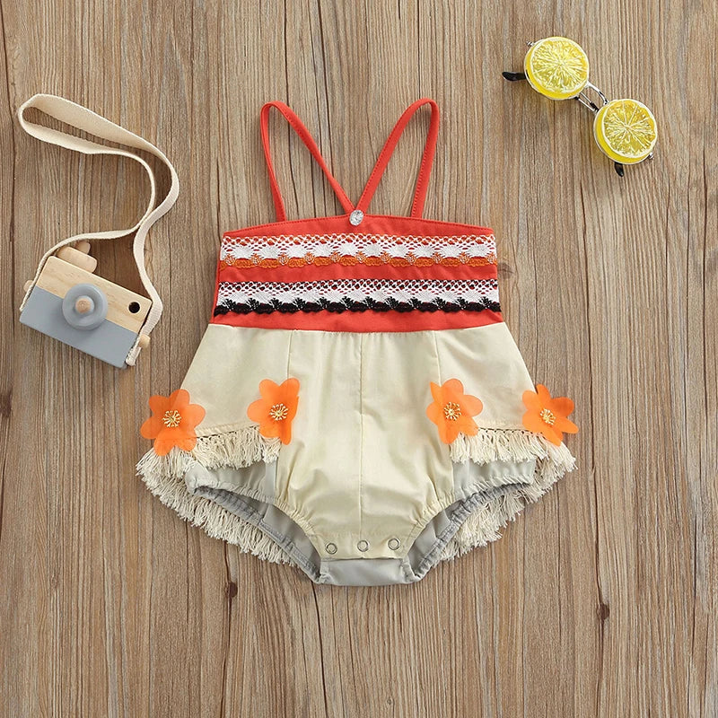 KMK - Moana Flower Tassel Romper