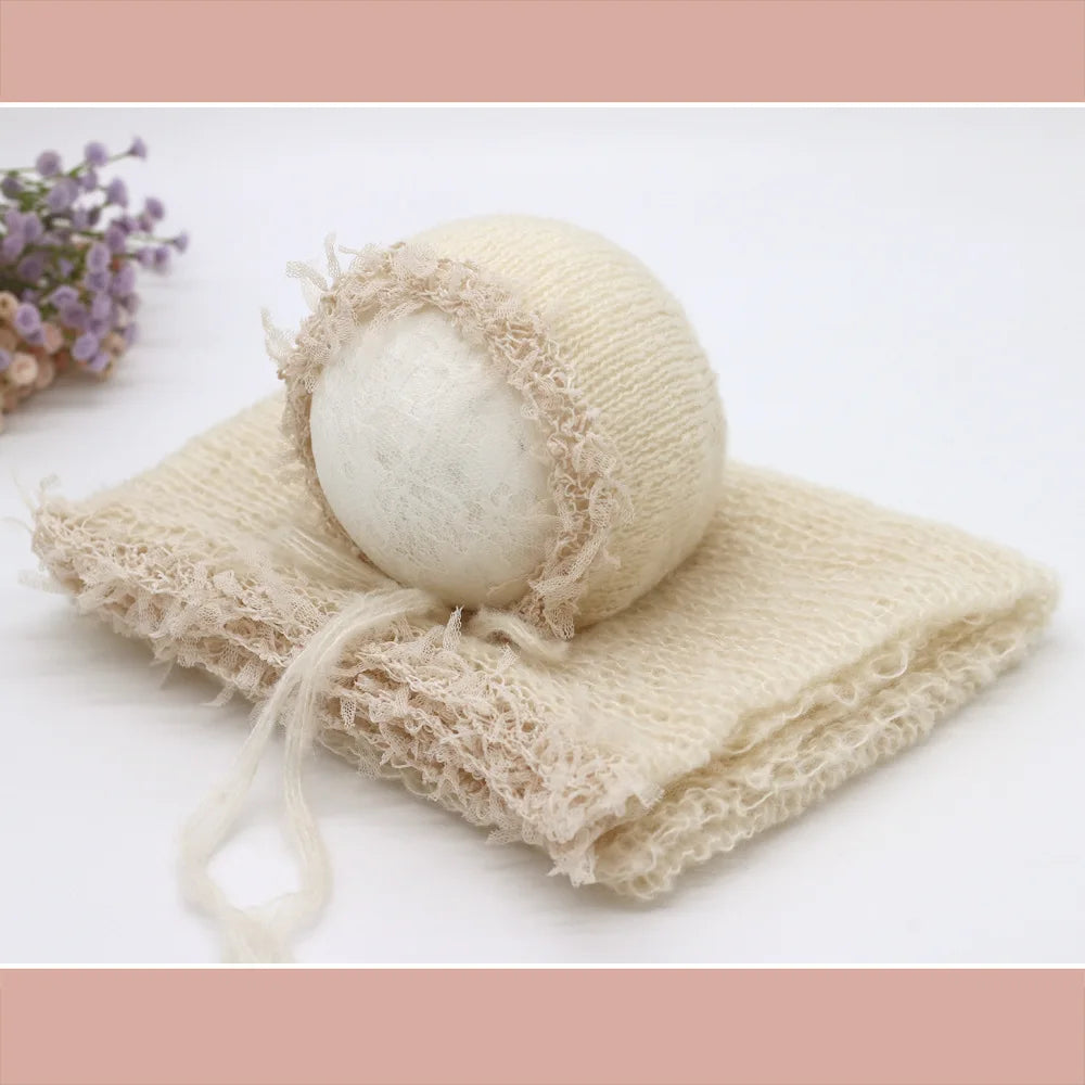 KMK - Mohair Wrap and bonnet