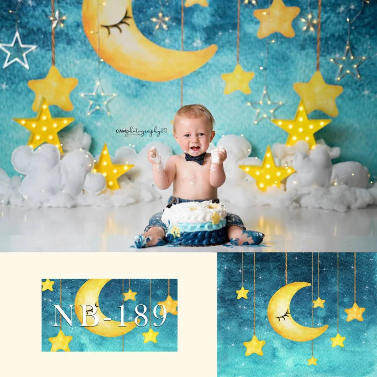 KMK - Moon and Stars watercolour backdrop