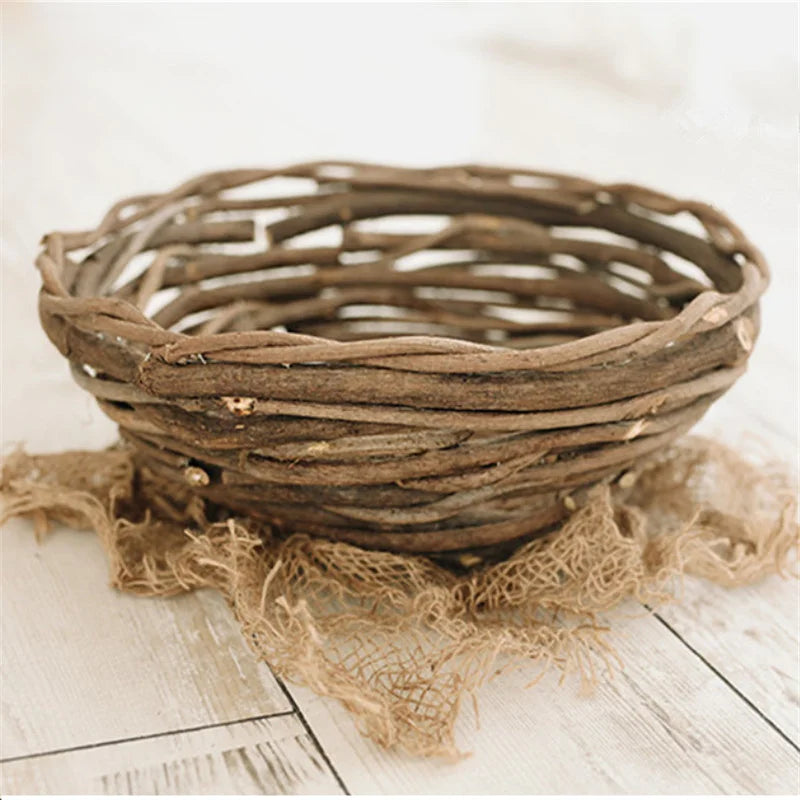 KMK - Natural Thick Rattan Basket Hand-Woven Bird Nest