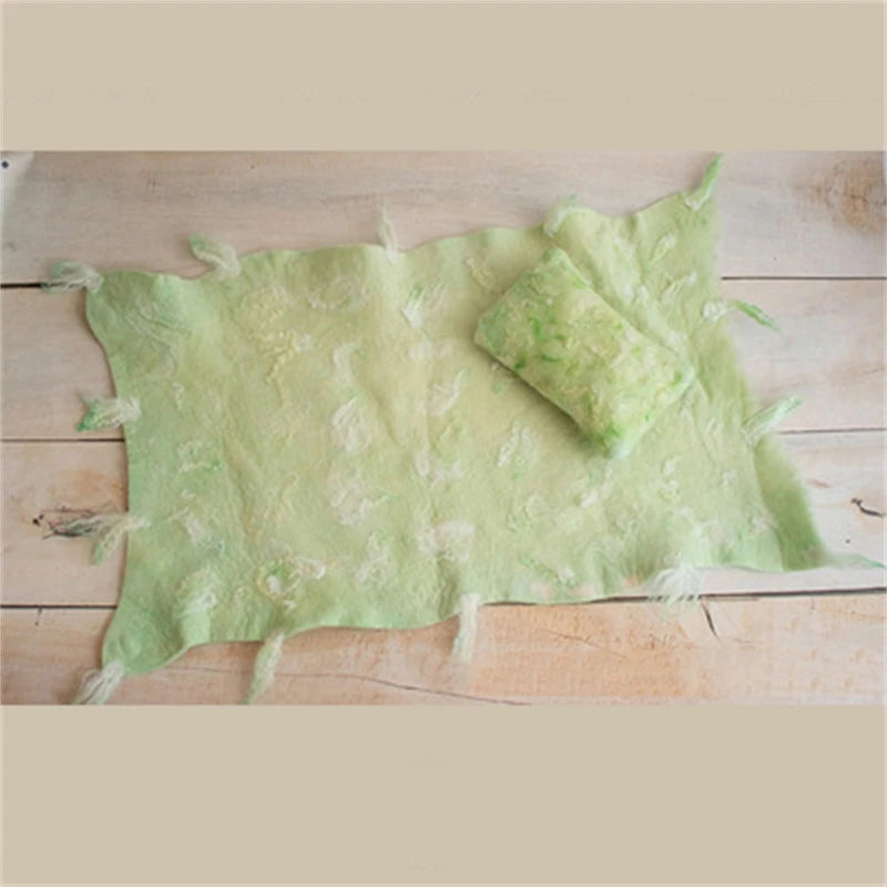 KMK - New Zealand Wool Felted Blanket Pillow 2pcs Set