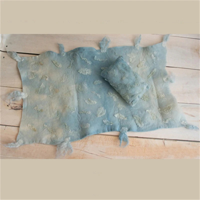 KMK - New Zealand Wool Felted Blanket Pillow 2pcs Set