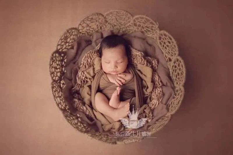 KMK - Newborn 50cm Hollow Woven Prop Basket