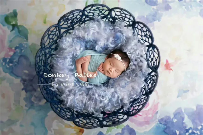 KMK - Newborn 50cm Hollow Woven Prop Basket