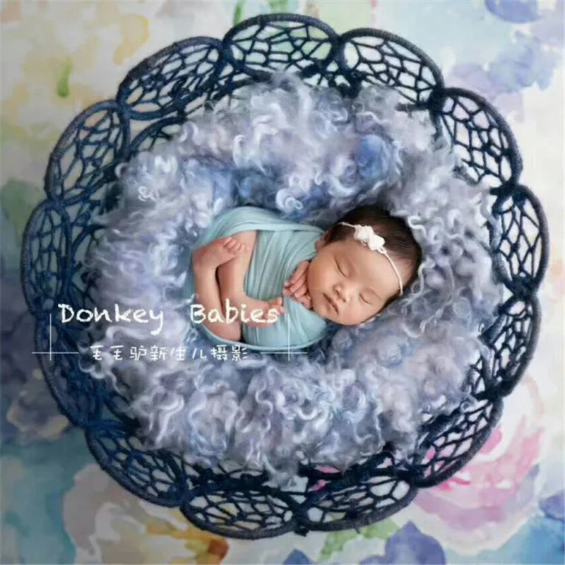 KMK - Newborn 50cm Hollow Woven Prop Basket