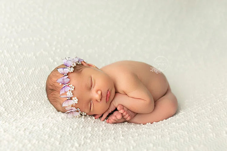 KMK - Newborn Butterfly Pearl Hair Headband - assorted colours