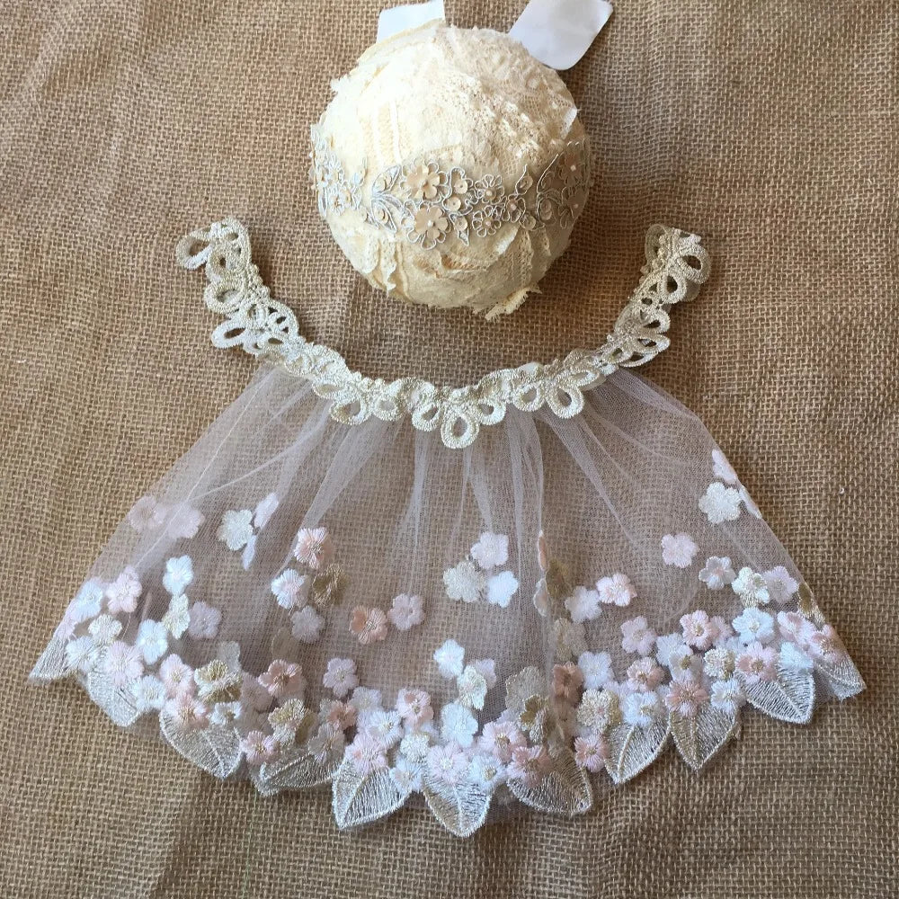 KMK - Newborn Embroidery Lace Dress