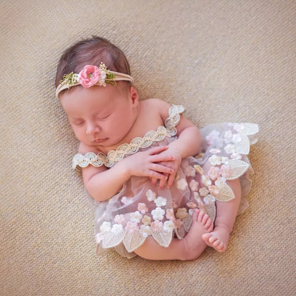 KMK - Newborn Embroidery Lace Dress