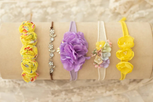 KMK - Newborn Handmade Floral Headbands 5pcs Set