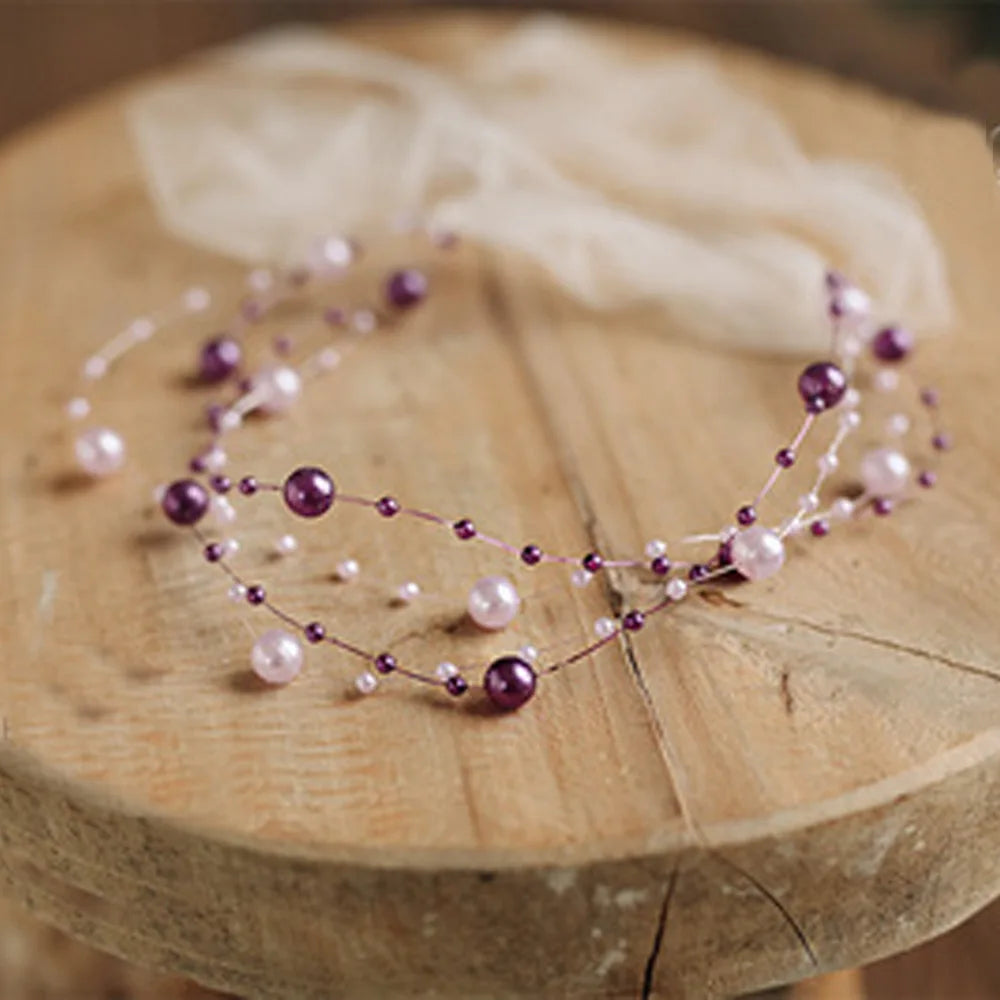 KMK - Newborn Handmade Pearl Headband