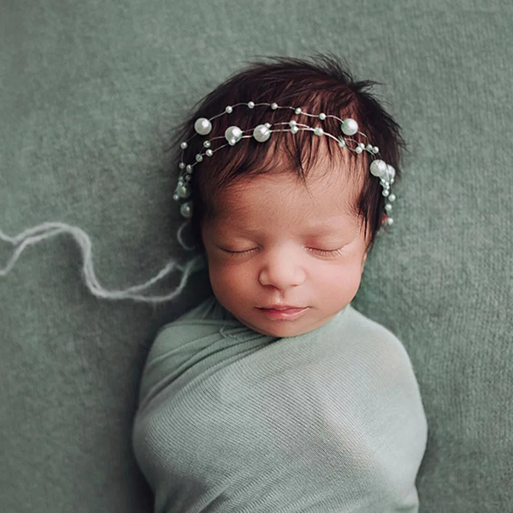 KMK - Newborn Handmade Pearl Headband