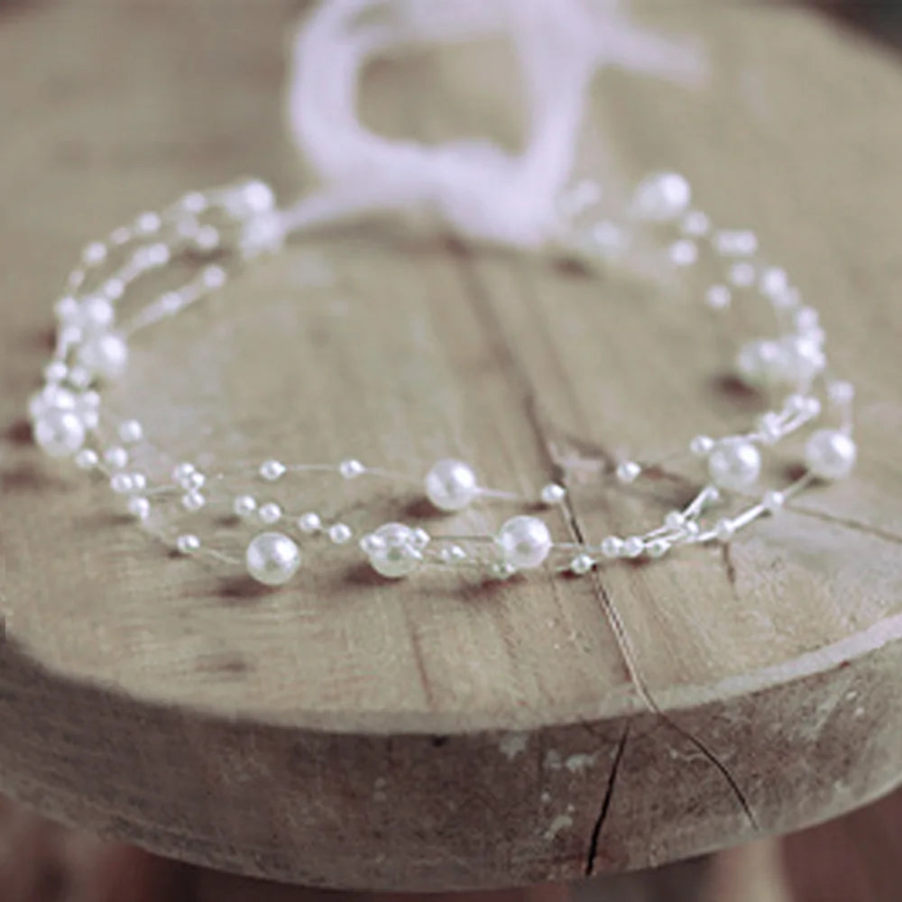 KMK - Newborn Handmade Pearl Headband