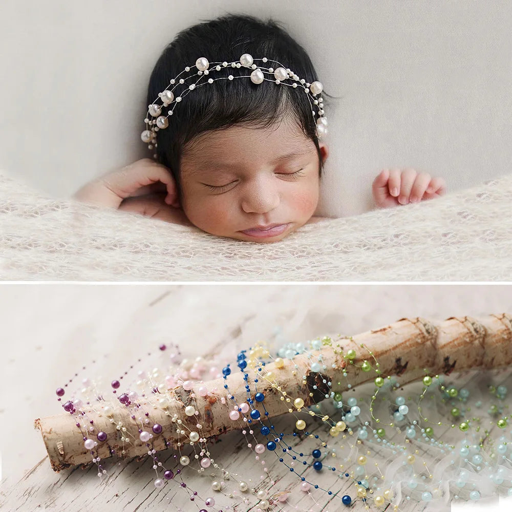 KMK - Newborn Handmade Pearl Headband