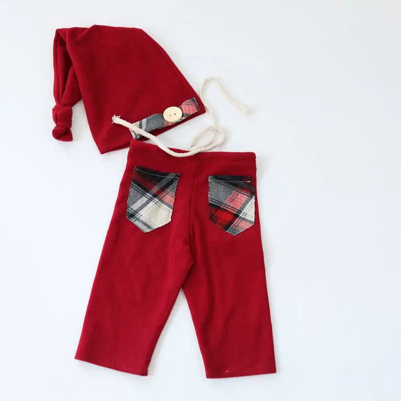 KMK - Newborn Hat + Pants Christmas Set