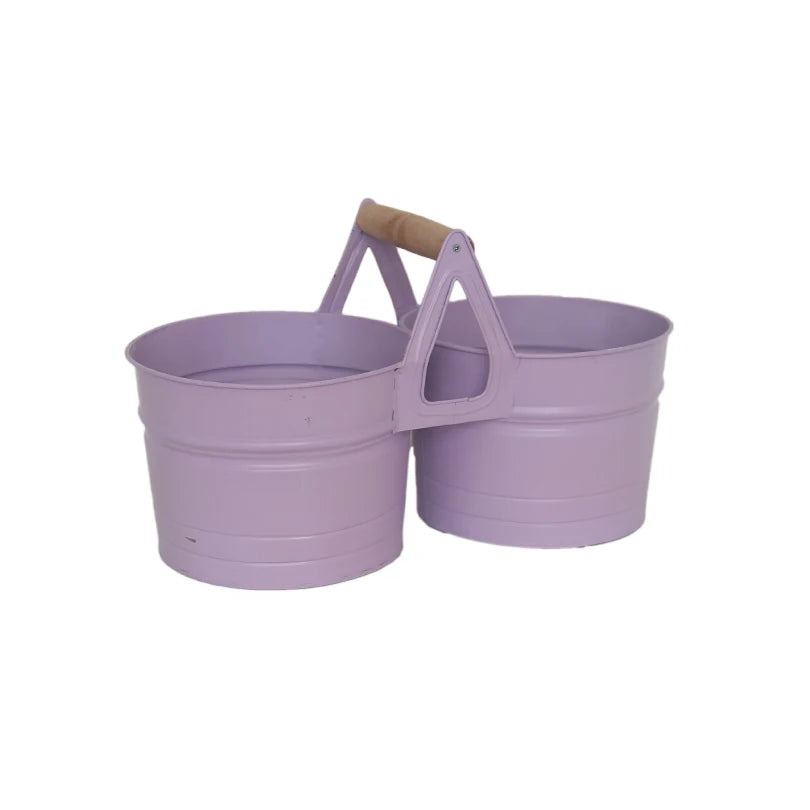 KMK - Newborn Iron Twins Flower Bucket Photo Prop