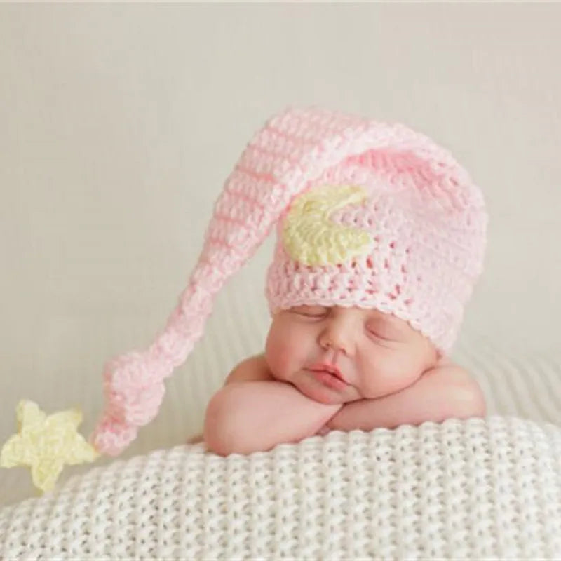 KMK - Newborn Knitted Crochet Moon Star Hat