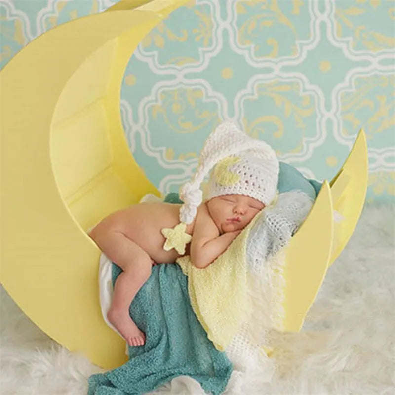 KMK - Newborn Knitted Crochet Moon Star Hat