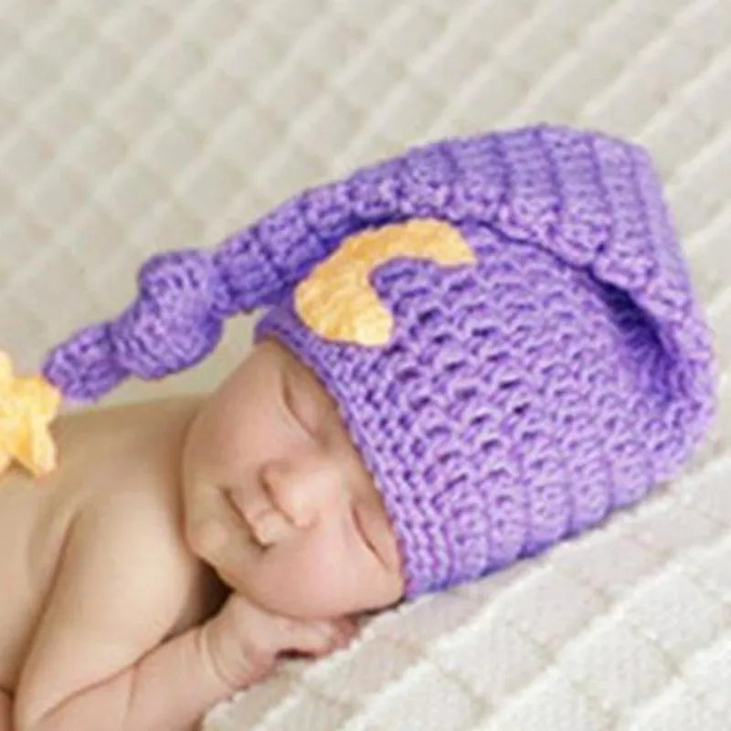 KMK - Newborn Knitted Crochet Moon Star Hat