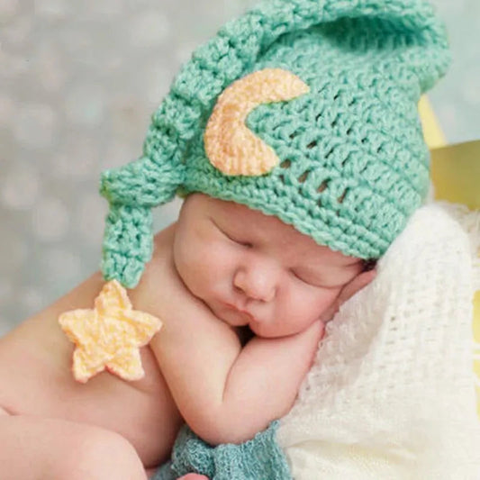 KMK - Newborn Knitted Crochet Moon Star Hat