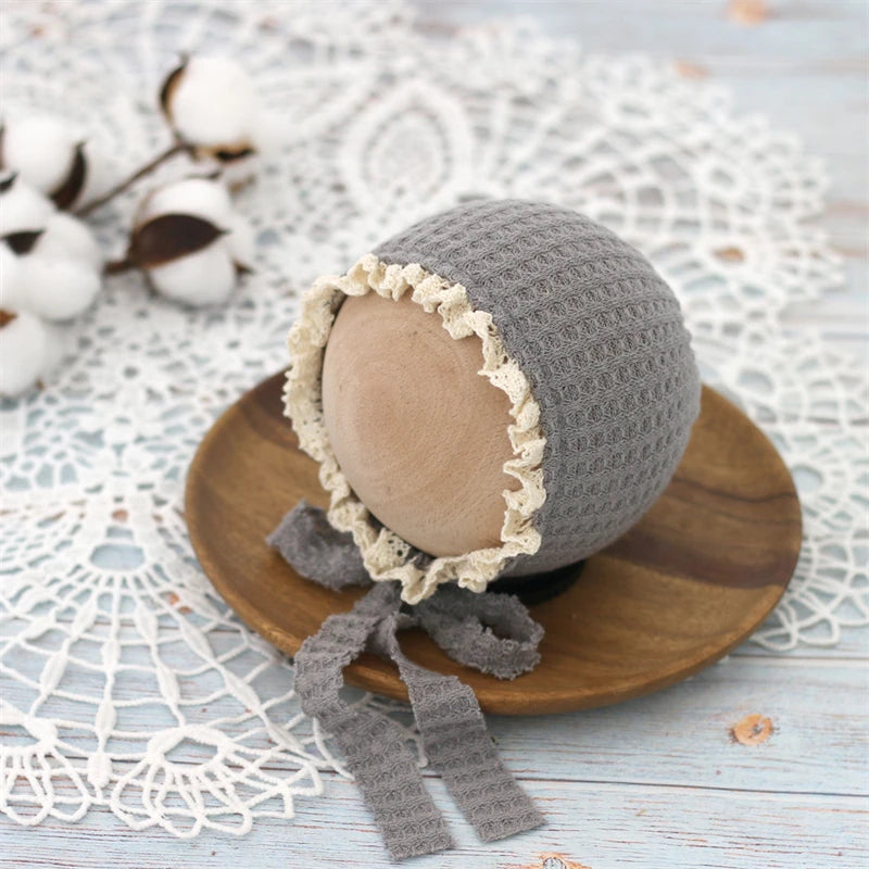 KMK - Newborn Knitted Lace Bonnet