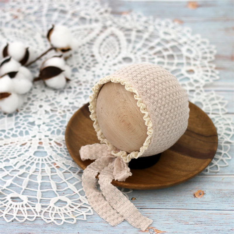 KMK - Newborn Knitted Lace Bonnet