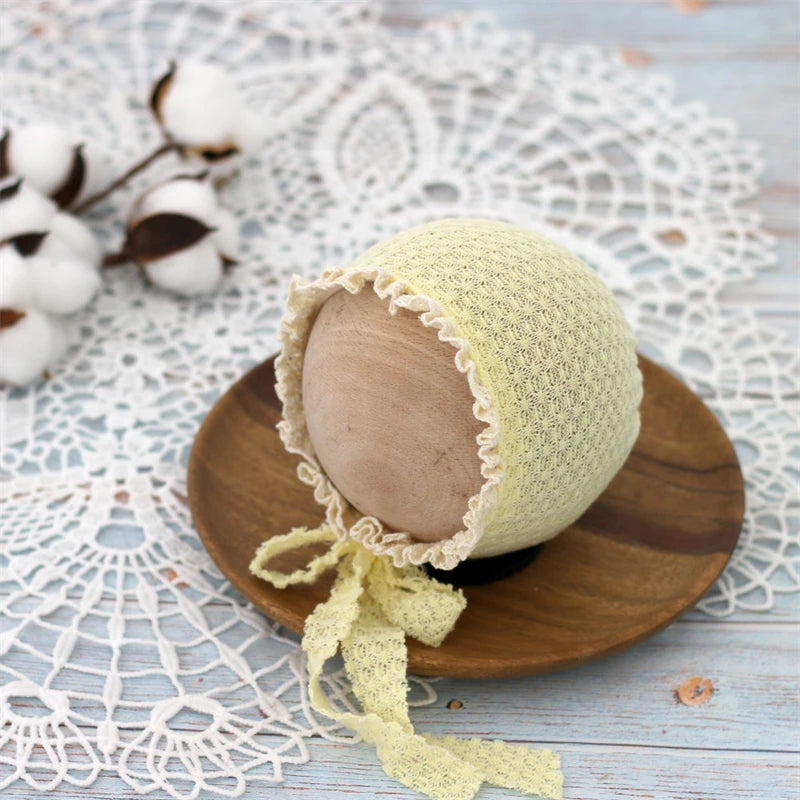 KMK - Newborn Knitted Lace Bonnet