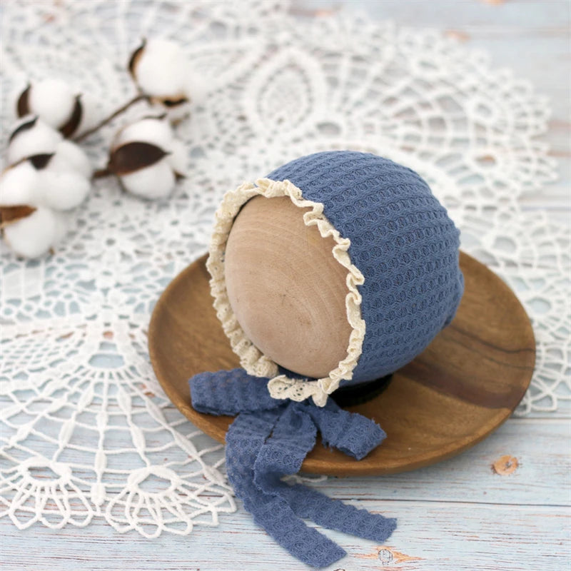 KMK - Newborn Knitted Lace Bonnet