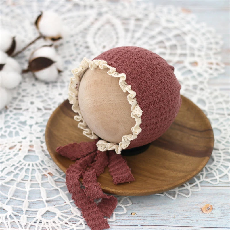 KMK - Newborn Knitted Lace Bonnet