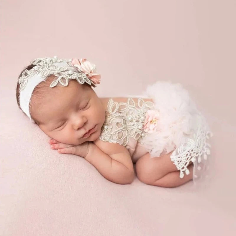 KMK - Newborn Lace Outfit Set