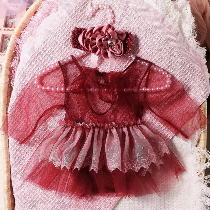 KMK - Newborn Lace Outfit and headband