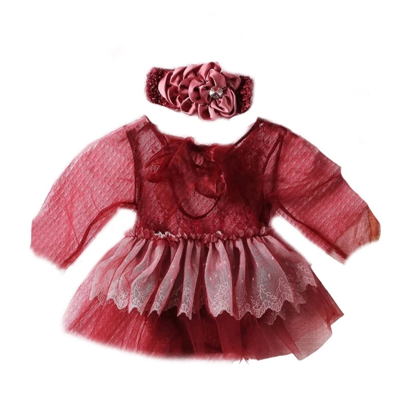 KMK - Newborn Lace Outfit and headband