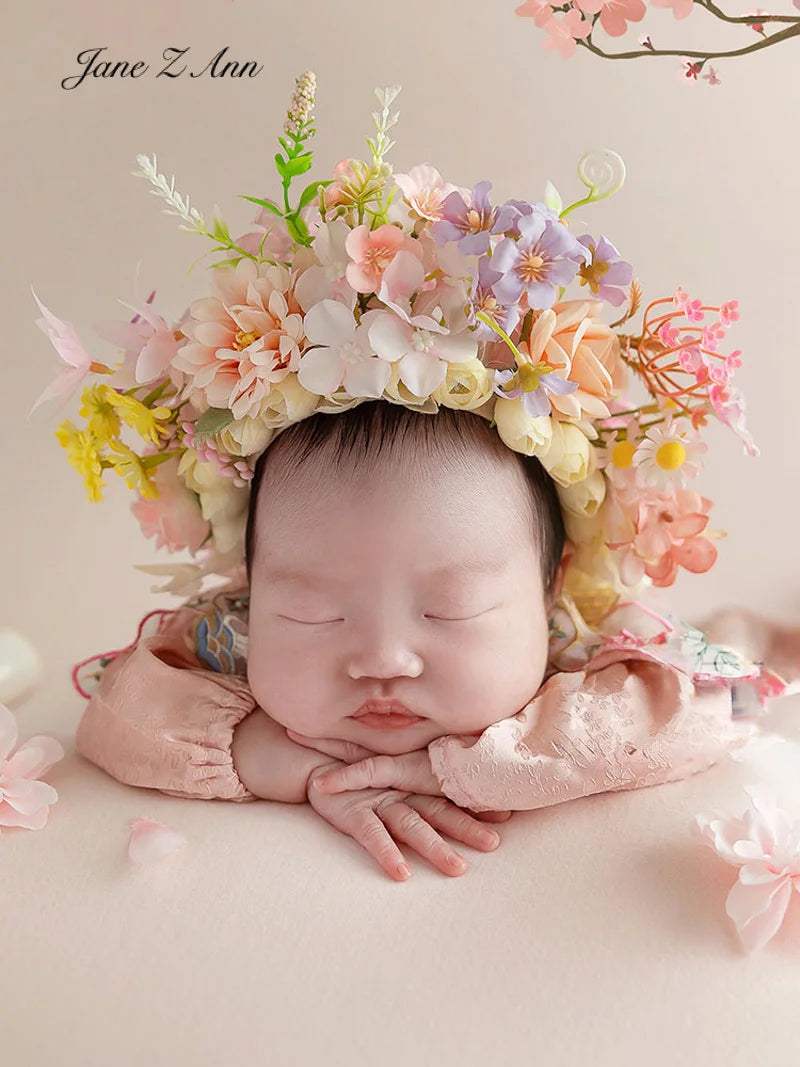 KMK - Newborn Pink Garden Bonnet