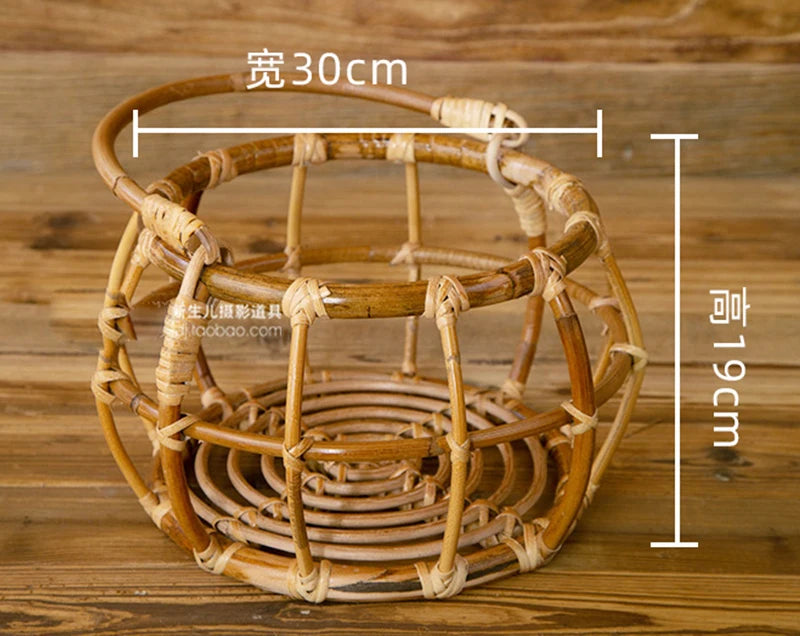 KMK - Newborn Rattan Woven Basket Prop