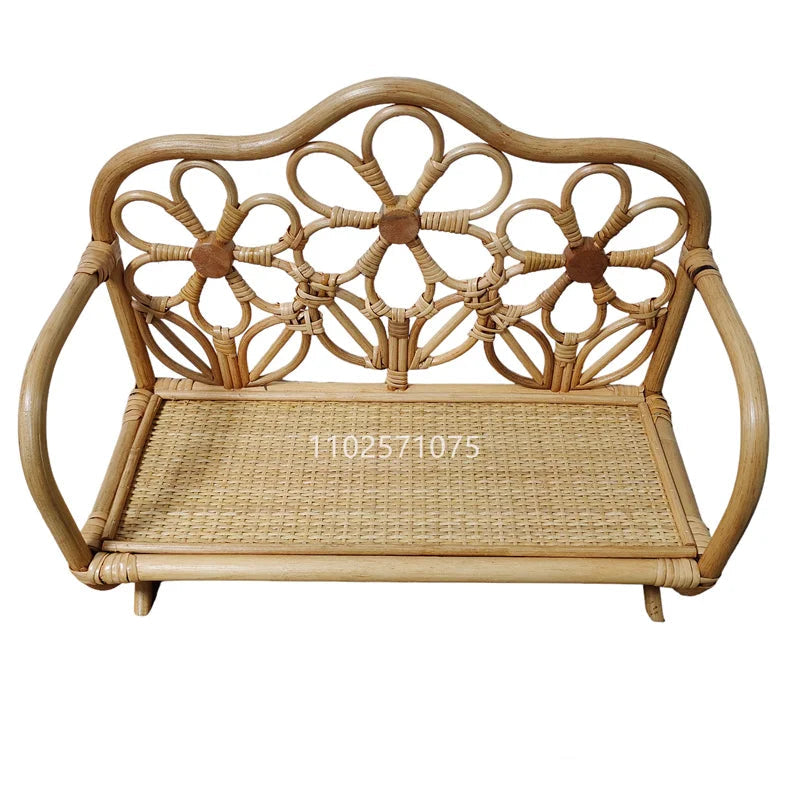 KMK - Newborn Retro Rattan Posing Bed