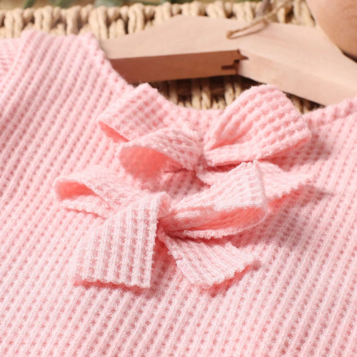 KMK - Newborn Soft Waffle Romper + Headband