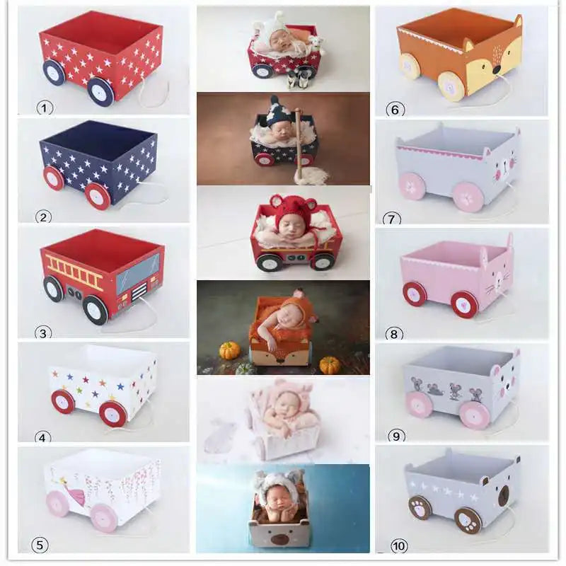 KMK - Newborn Wood Posing Trolley Photo Prop