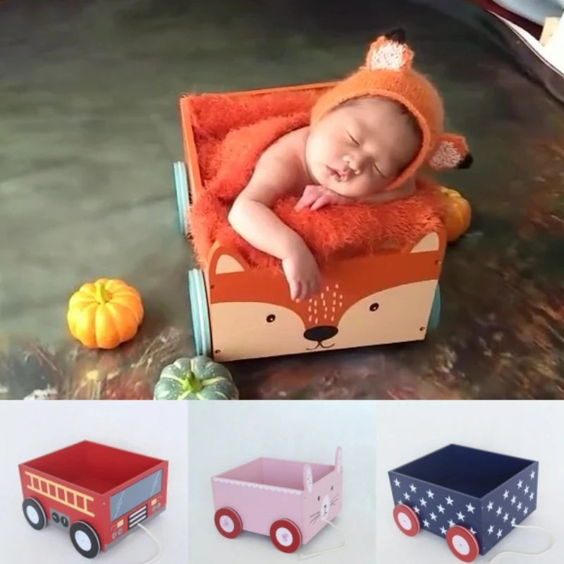 KMK - Newborn Wood Posing Trolley Photo Prop