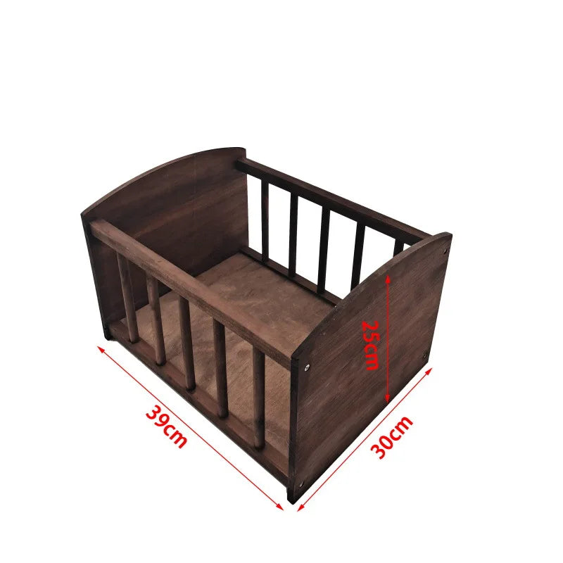 KMK - Newborn Wooden Posing Crib Prop