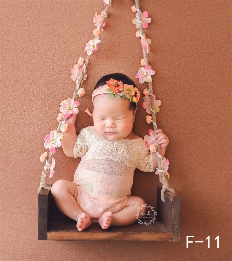 KMK - Newborn Wooden Posing Hanging Swing Photo Prop