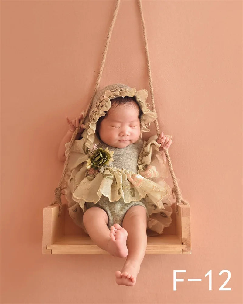 KMK - Newborn Wooden Posing Hanging Swing Photo Prop