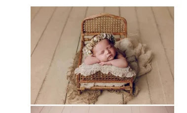 KMK - Newborn Woven Rattan Frame Bed Photography Prop