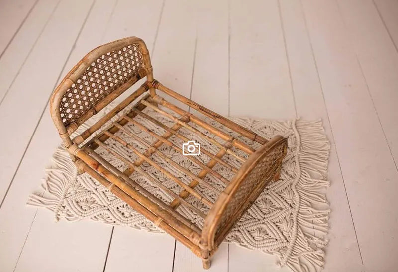 KMK - Newborn Woven Rattan Frame Bed Photography Prop