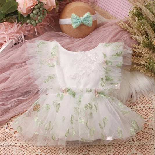 KMK - Newborn white tulle romper