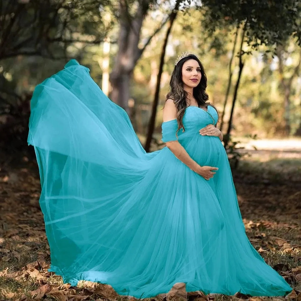 KMK - Off Shoulder Maternity Gown