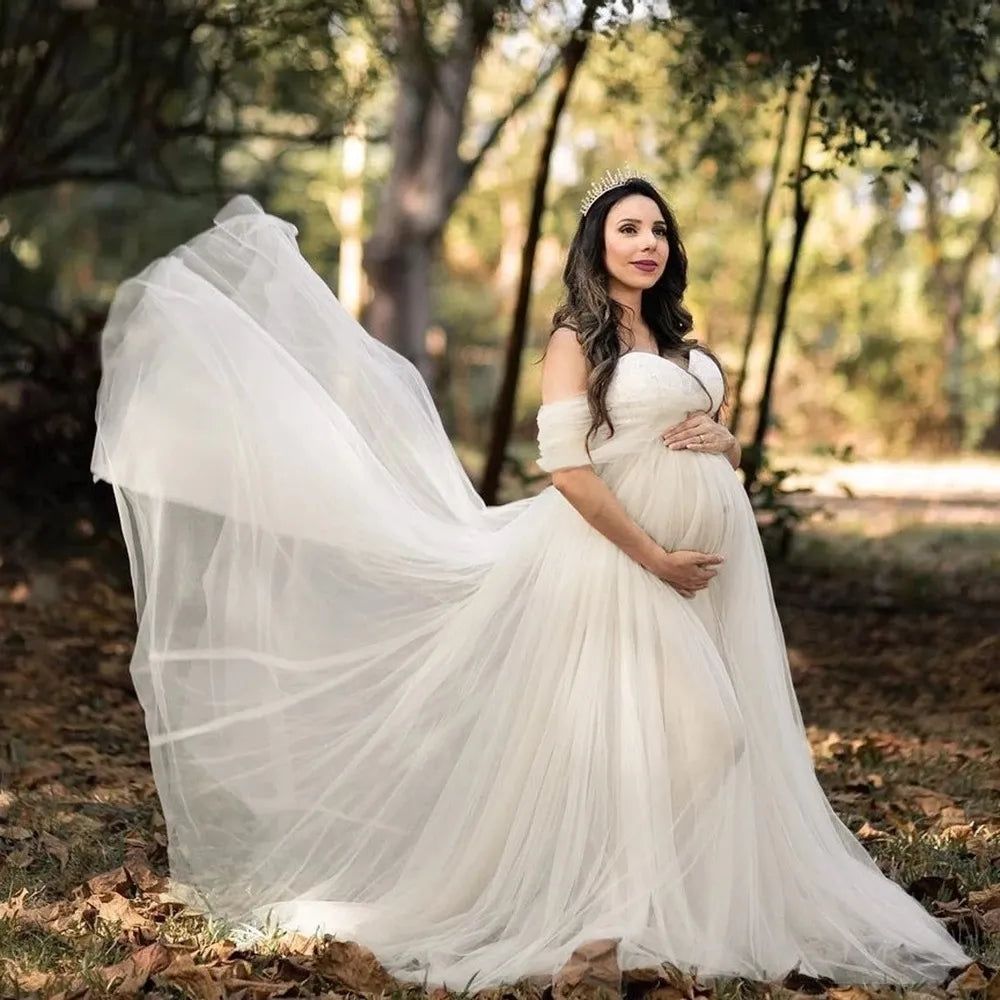 KMK - Off Shoulder Maternity Gown