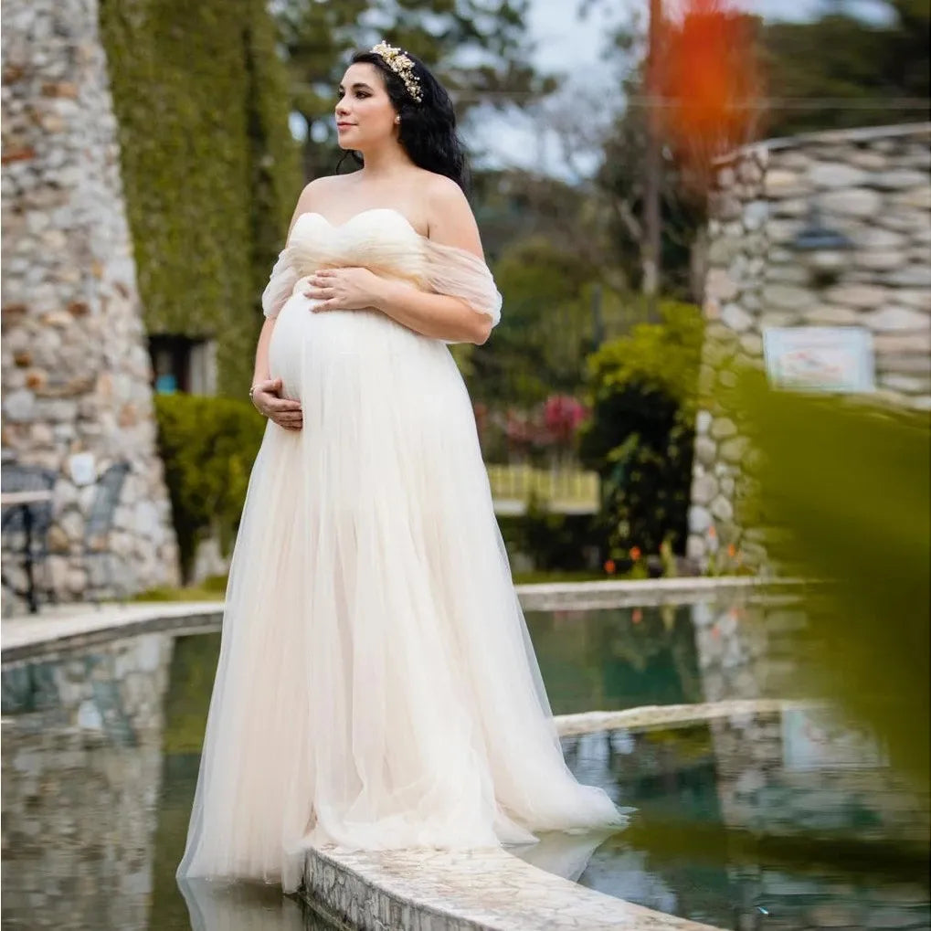 KMK - Off Shoulder Maternity Gown