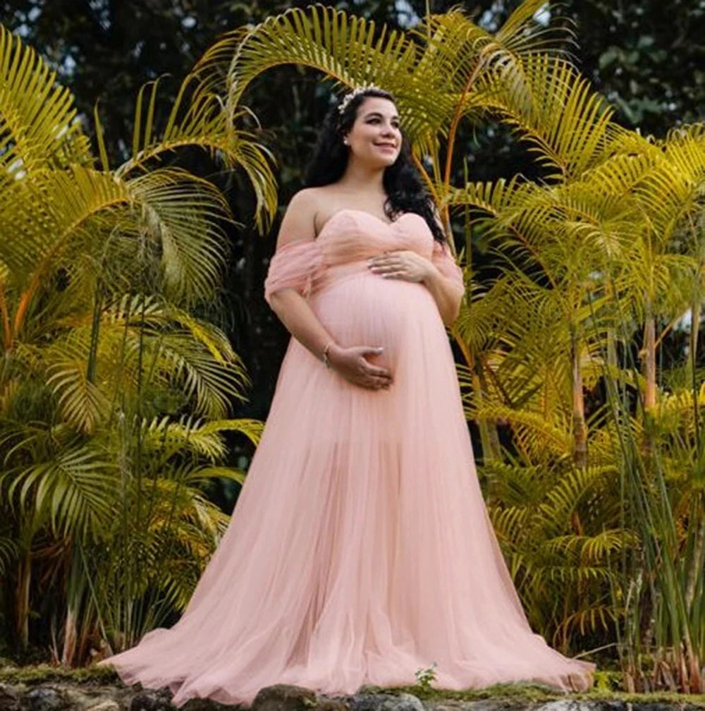 KMK - Off Shoulder Maternity Gown