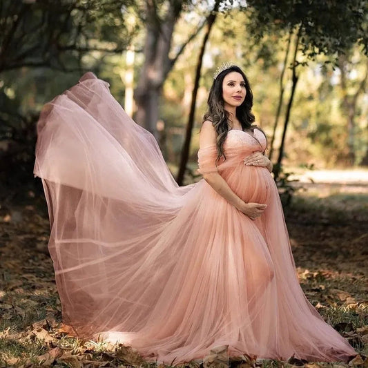 KMK - Off Shoulder Maternity Gown