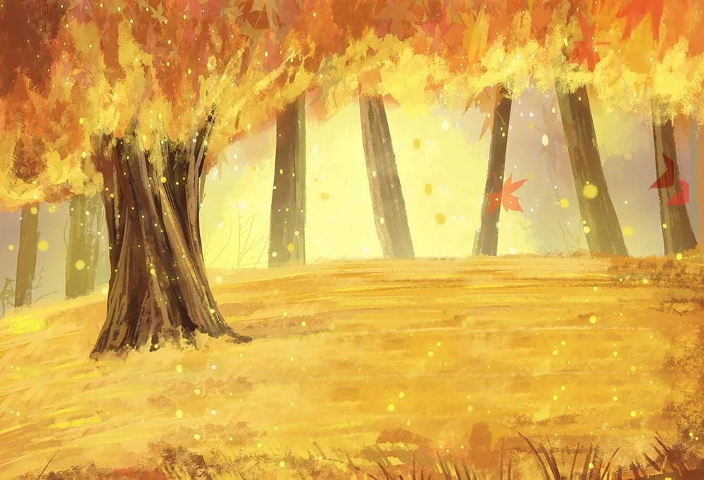 KMK - Oil Painting Autumn Forest Backdrop