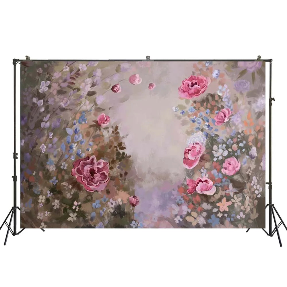 KMK - Oil Painting Flower Field Backdrop